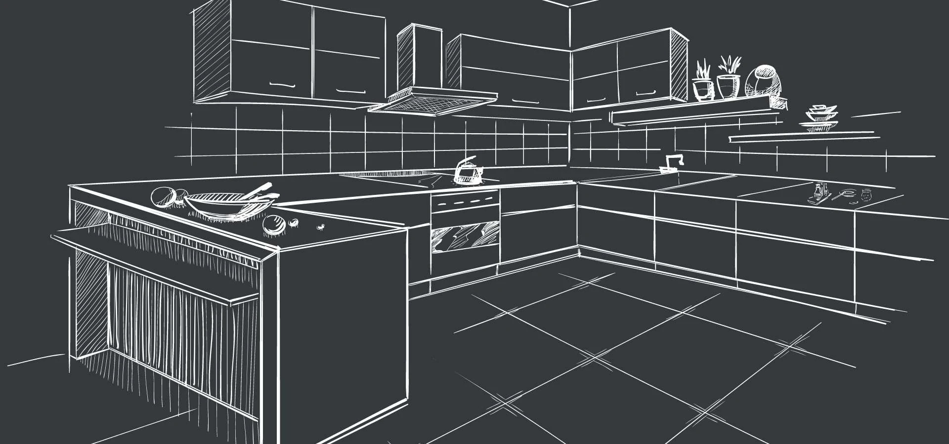 Une cuisine moderne et lumineuse avec des armoires blanches, des appareils en acier inoxydable et un îlot central avec un comptoir en bois, créant un espace propre et fonctionnel